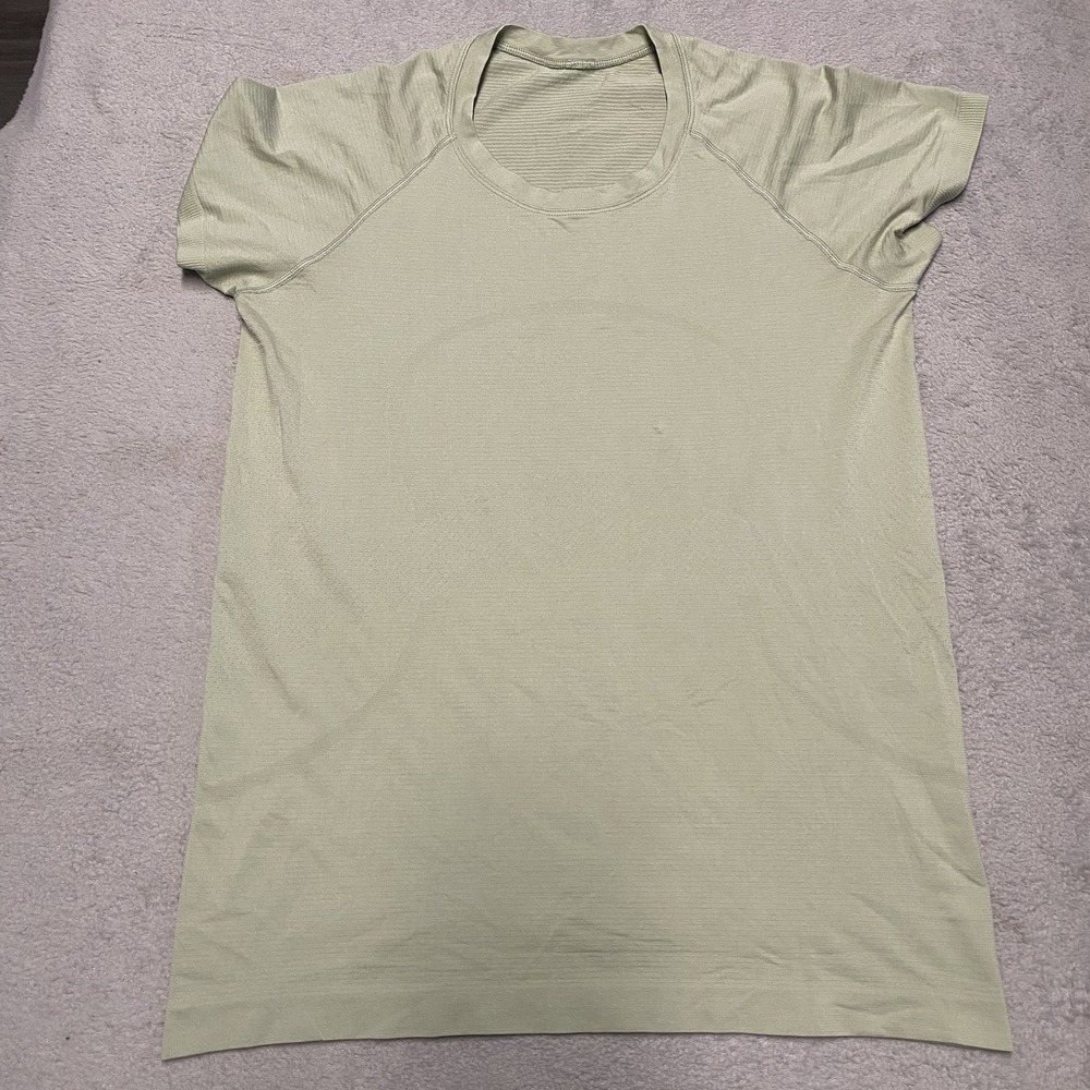 Lululemon Swiftly Tech Shirt Womens 12‎ Green Hip Length Breathable Running Read